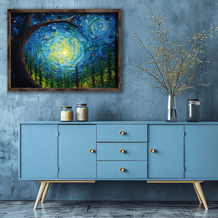 Wallity Pintura Decorativa AI111 Multicolor en MDF con Marco